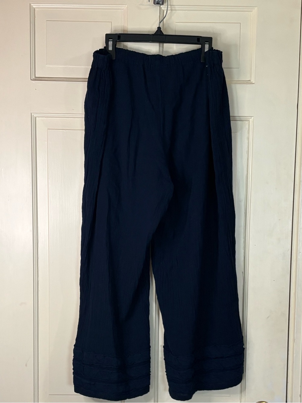 Oh My Gauze Blue Cotton Gauze Wide Leg Cropped Pants Womens Size 2 Lagenlook - Picture 6 of 8